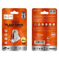 Флеш-накопитель HOCO 64Gb USB3.0 UD8 Smart Серебристый (6931474713407)
