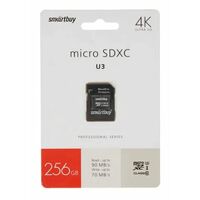 Карта памяти microSDXC 256Gb Smartbuy UHS-I (U3) без адаптера (SB256GBSDCL10U3-01)