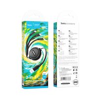 Кабель USB HOCO X75 3-in-1 (Type-C/ Lightning/ MicroUSB, 1м, пластик плоский, Черный)