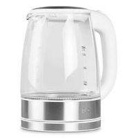 Чайник электрический BQ KT1834G серебристый/ белый (2200 Вт, объем - 1.7 л, корпус: стеклянный)