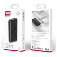 Внешний аккумулятор 20000mAh -XO- PR188, USB x2, Type-C PD20 x1, QC3.0, дисплей, пластик, черный