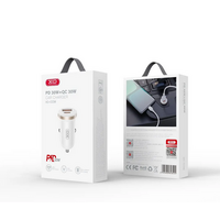 АЗУ XO CC56 (1xUSB, 1xType-C, 3А, PD30W, белый)