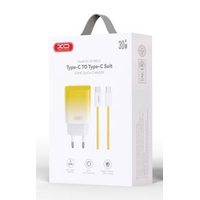 СЗУ -XO- CE18 PD30W (1xType-C, 3А, желтый) + кабель Type-C