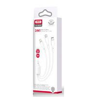 Кабель USB -XO- NB230 (Type-C/ Lightning/ MicroUSB, 1м, белый)