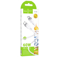 Кабель Type-C HOCO X109 Energy 60W (Type-C, 1м, силиконовый, белый)