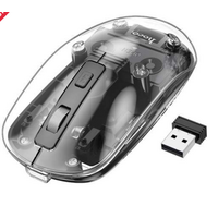 Мышь HOCO GM29 Mysterious оптическая, беспроводная, USB/ Bluetooth, офисная, черный/ прозрачный (6942007626392)