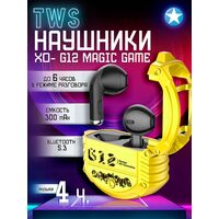 TWS наушники -XO- G12 Magic Game, вкладыши, микрофон,алюминиевый корпус желтый (6920680856459)