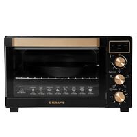 Мини печь Kraft KF-MO 3506 KGLB (черный/ золото) с дисплеем (1500 Вт, объем - 35 л, управление: механическое)