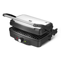 Электрогриль BQ GR3006 черный/ серебристый (1600 Вт; антипригарное; управление: механическое)