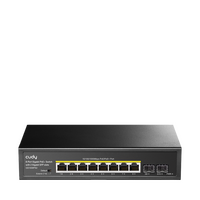 Неуправляемый POE-коммутатор 10 портов Cudy GS1008PS2 ( 8x1Гбит/ с, 2xSFP, 8xPOE, PoE‑бюджет 120 Вт) корпус - металл