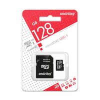 Карта памяти microSDXC 128Gb Smartbuy Class 10 + адаптер SD (SB128GBSDCL10-01)