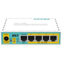 Маршрутизатор: Mikrotik hEX PoE lite (Замена RB750UP) [5х10/ 100 Мбит/ с Fast Ethernet 8P8C (RJ45), PoE: от 6 до 30 В, джек: от 10 до 28 В, Level 4)