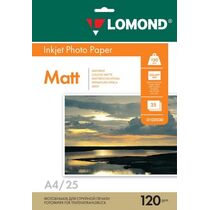 Фотобумага Lomond матовая, А4, 120 г/ м2, 25 л, для струйной печати (0102030)