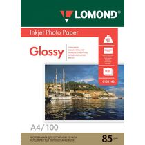 Фотобумага Lomond глянцевая, А4, 85 г/ м2, 100 л, для струйной печати (0102145)