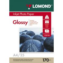 Фотобумага Lomond глянцевая, А4, 170 г/ м2, 25 л, для струйной печати (0102143)