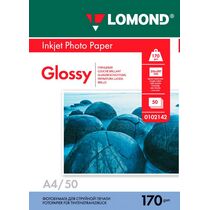 Фотобумага Lomond глянцевая, А4, 170 г/ м2, 50 л, для струйной печати (0102142)