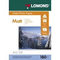 Фотобумага Lomond Матовая Односторонняя, A4, 180г/ м2, 50л, для сруйной печати (0102014)