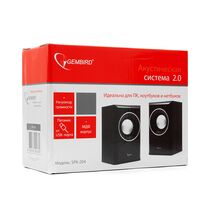 Акустическая система Gembird 2.0 SPK-204 6W, mini Jack 3.5 мм, черный (SPK-204)