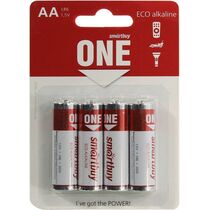 Батарейка Smartbuy LR06, AA, щелочная, блистер 4шт, (SOBA-2A04B-Eco) цена за упаковку