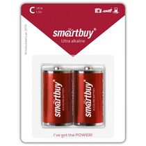 Батарейка Smartbuy LR14, C, щелочная, блистер 2шт, (SBBA-C02B) цена за упаковку