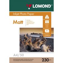 Фотобумага Lomond матовая, А4 (210x297мм), 230 г/ м2, 50 л, для струйной (0102016)