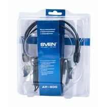 Наушники Sven AP-600 с микрофоном, 3,5mm, черный (SV-0410600)
