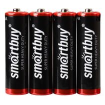 Батарейка Smartbuy R6, AA, солевая, спайка 4шт, (SBBZ-2A04S) цена за упаковку