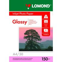Фотобумага Lomond глянцевая, А4 (210x297мм), 150 г/ м2, 50 л, для струйной (0102018)