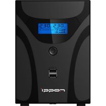ИБП Ippon Smart Power Pro II 1200 ВА/ 750 Вт, 6*IEC 320 C13 (компьютерный), AVR, RS-232, USB, RJ45/ RJ11 ( Аккумулятор 12 V/ 7,0 Ah*2)