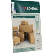 Фотобумага Lomond cамоклеящаяся универсальная, А4 (210x297мм), 21 делен. (70 x 42.3 мм); 70 г/ м2, 50 л. (2100145)