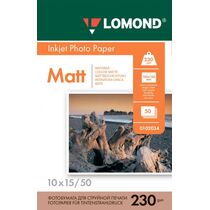 Фотобумага Lomond матовая, А6 (10х15), 230 г/ м2, 50 л, для струйной (0102034)