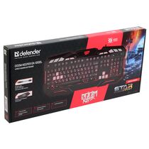 Клавиатура Defender Doom Keeper GK-100DL, проводная, игровая, USB, с подсветкой, черный (45100)