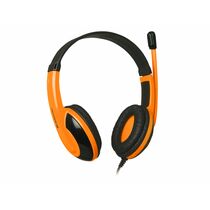 Наушники накладные Defender Warhead G-120 с микрофоном, 2 x mini jack 3.5 mm, черный/ оранжевый (64099)