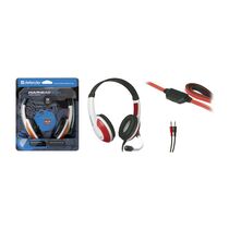 Наушники накладные Defender Warhead G-120 с микрофоном, 2 x mini jack 3.5 mm, белый/ красный (64098)