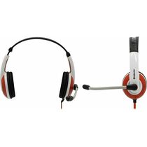 Наушники накладные Defender Warhead G-120 с микрофоном, 2 x mini jack 3.5 mm, белый/ красный (64098)