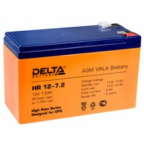 АКБ 12 V 7.2 Ah Delta (HR 12-7.2) для использования в ИБП, срок службы до 8 лет.