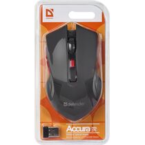 Мышь Defender Accura MM-275 беспроводная, черный/ красный, Радио USB,  оптическая (52276)