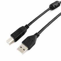Кабель для принтера USB-A 2.0 - USB-B 3м, Gembird/ Cablexpert феритовое кольцо, экранированный, позолоченные контакты, черный (CCF-USB2-AMBM-10) пакет.