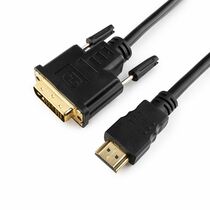 Кабель HDMI- DVI 1.8м Gembird/ Cablexpert черный, позол. разъемы, экран, пакет (CC-HDMI-DVI-6)