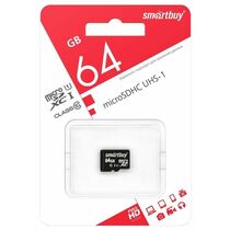 Карта памяти microSDXC Smartbuy 64Gb Class 10 UHS-I без адаптера (SB64GBSDCL10-00)