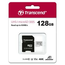 Карта памяти microSDXC Transcend 128Gb Class 10 UHS-I + адаптер SD (TS128GUSD300S-A)