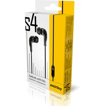Наушники-вкладыши Smartbuy S4 с микрофоном, mini jack 3.5 mm, черный (SBH-011K)