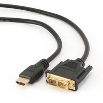Кабель HDMI- DVI 10м Gembird/ Cablexpert черный, позол. разъемы, экран, пакет (CC-HDMI-DVI-10MC)