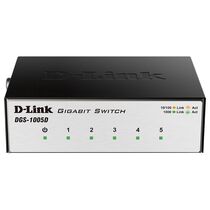 Неуправляемый коммутатор 5 портов: D-Link DGS-1005D (5 портовХ10/ 100/ 1000 Мбит/ сек) корпус - металл