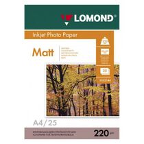 Фотобумага Lomond двусторонняя, матовая, A4 (210x297мм), 220 гр/ м2, 25л (0102148) для струйной и лазерной печати