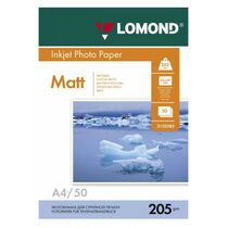 Фотобумага Lomond односторонняя, матовая, A4 (210x297мм), 205 гр/ м2, 50л (0102085) для струйной и лазерной печати
