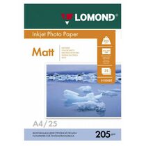 Фотобумага Lomond односторонняя, матовая, A4 (210x297мм), 205 гр/ м2, 25л (0102124) для струйной и лазерной печати