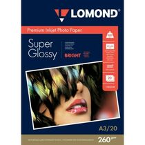 Фотобумага Lomond односторонняя, суперглянцевая, A3 (297x420мм), 260 гр/ м2, 20л (1103130) для струйной и лазерной печати