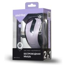 Мышь Smartbuy SBM-597D-B оптическая, беспроводная, USB/ Bluetooth, фиолетовый (SBM-597D-B)