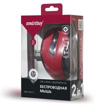 Мышь Smartbuy SBM-597D-R оптическая, беспроводная, USB/ Bluetooth, красный (SBM-597D-R)